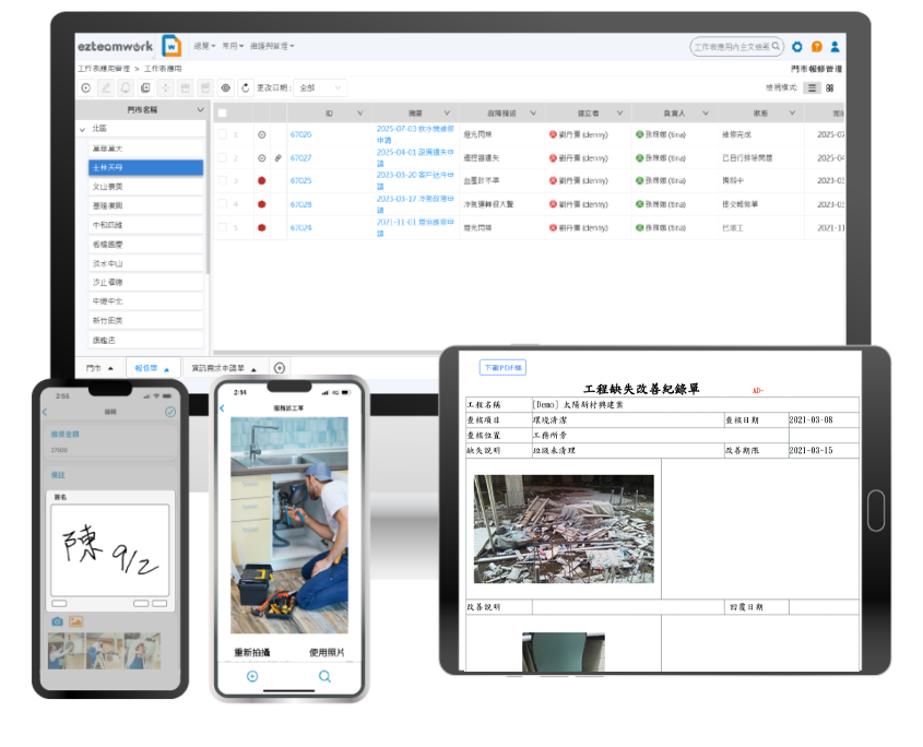ezteamwork支援Web App，電腦平板手機多裝置